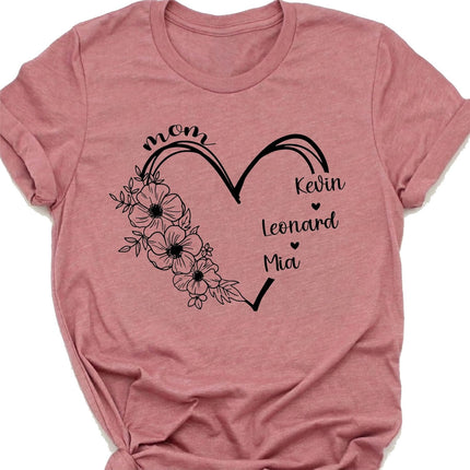 Custom Mama Shirt, Grandma Gifts with Grandkids Names, Personalized Mom Gifts for Mothers Day, Nana Auntie Gigi Mimi Abuela