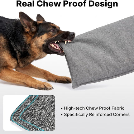 Veehoo Chew Proof Dog Crate Pad, Indestructible Dog Bed Crate Mat with Reinforced Stitching, Large Chew Resistant Kennel Pad for Aggressive Chewers, Machine Washable, 35" x 22"