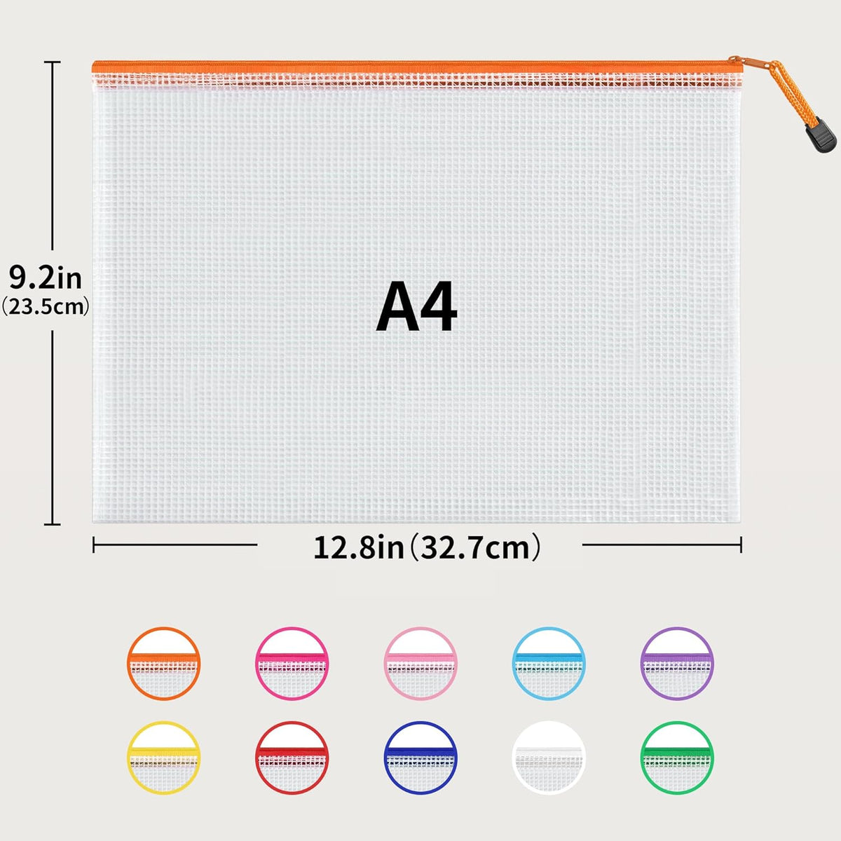A4 Letter Size 24-Pack Zipper Mesh Document Pouches in 10 Colors - photo 2