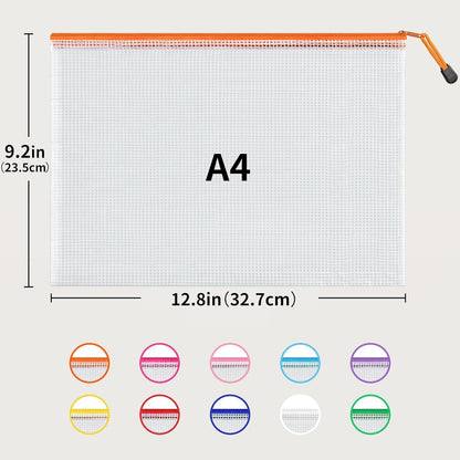 A4 Letter Size 24-Pack Zipper Mesh Document Pouches in 10 Colors - photo 2