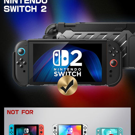 SUPCASE for Nintendo Switch 2 Case 2025 (Unicorn Beetle Pro), [Military-Grade Protection] [Magnetic Joy Con Controllers Friendly] Dockable Integrated Cover Accessories for Nintendo Switch 2, Black