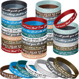 48 Pcs Bible Verse Christian Bracelets Silicone,Classic Color