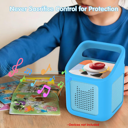 Silicone Case for Toniebox 2 Audio Player, Shockproof & Scratch-Resistant Portable Protective Cover Sleeve for Tonies Toniebox 2 Accessories with Carry Handle (Blue)