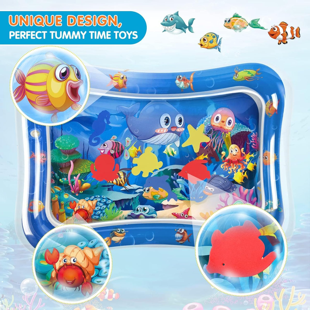 Inflatable Tummy Time Baby Water Play Mat for 3-24 Months - photo 3