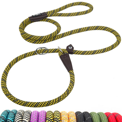 Durable Slip Lead Dog Leash, 6 FT x 1/2" Dog Training Leash, Black