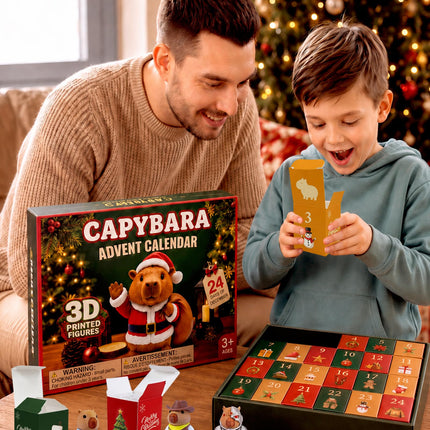 Capybara Advent Calendar 2026 for Boys Girls 3D Printed Animal Toys Gifts
