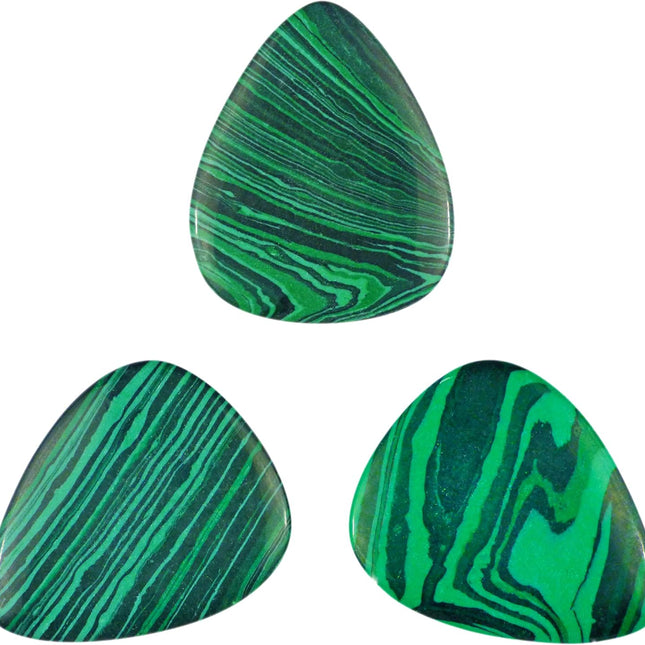 Green Malachite Stone Guitar Or Bass Pick - 3.0 mm Ultra Heavy Gauge