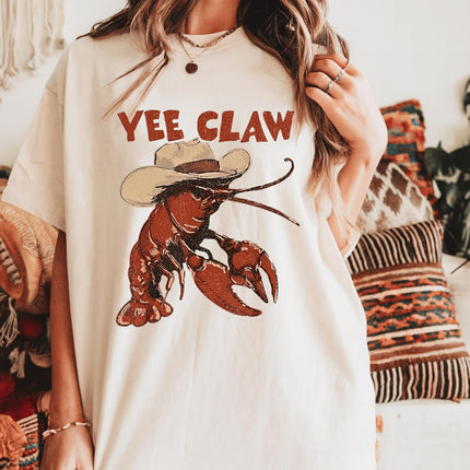 Yee Claw Crawfish Shirt, Funny Southern Tee, Western Cajun Shirt, Country Seafood Graphic, Comfort Colors Shirt