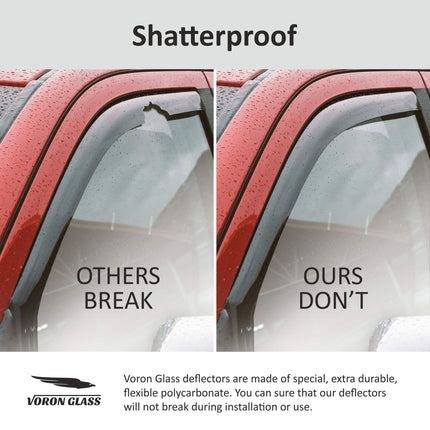 in-Channel Extra Durable Rain Guards for Nissan Frontier 2022-2026 Crew Cab, Window Deflectors, Vent Window Visors, 4 Pieces - 200457