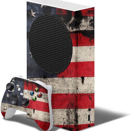 Design Skinz American Distressed Flag Panel Full-Body Cover Wrap Vinyl Decal Skin Kit Compatible with The New Microsoft Xbox Series X + Controller
