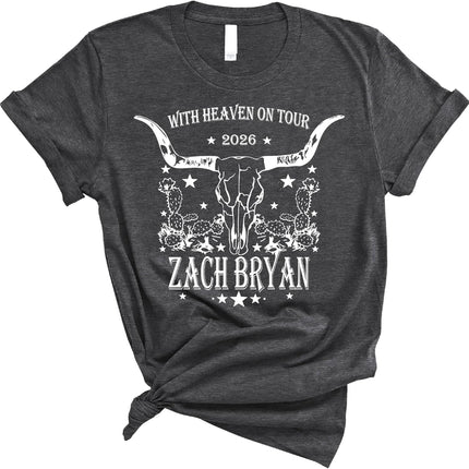Western Skull Tour Style T Shirt for Country Music Fans, Vintage Americana Graphic Tee for Concert Festivals and Casual Wear