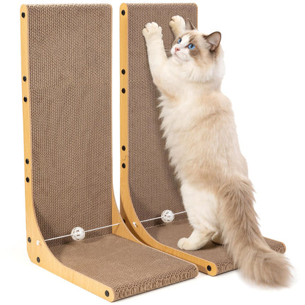 23.6 in L-Shaped Cardboard Cat Scratcher, 2-Pack for Indoor Cat
