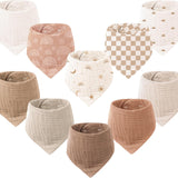 Baberos de muselina para bebé 10 Pack Baberos bandana para babeo 100% algodón para niños y niñas unisex