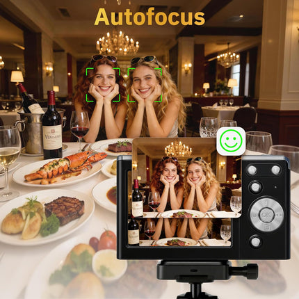 4K Digital Camera for Photography Autofocus,16X Zoom, 50MP Portable Compact Point and Shoot Digital Camera,Compact Travel Cameras for Beginners with 32GB Card, 2 Batteries, Black