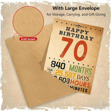 70th Birthday Card Gifts for Women Men Man, 70th Birthday Decorations for Mom Dad, 70 Year Old Birthday Gift for Grandpa Grandma, Back In 1956
