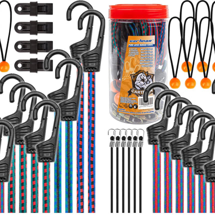 32-Piece Bungee Cord Assortment with Hooks