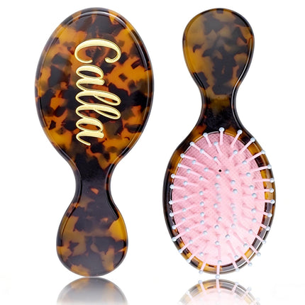 Personalized Hair Brush with Name, Custom Mini Travel Hair Brush for Women, Monogram Engraved Hair Comb Wet & Dry Styling for Girl Bridesmaid Birthday Christmas Mother's Day Valentines Gifts