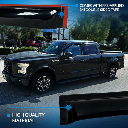 Tuningpros Window Visor Compatible with 2006-2011 Kia Rio Sedan, DGWV2-645 Outside Mount Deflector Rain Guard Dark Smoke, 4 Pcs Set