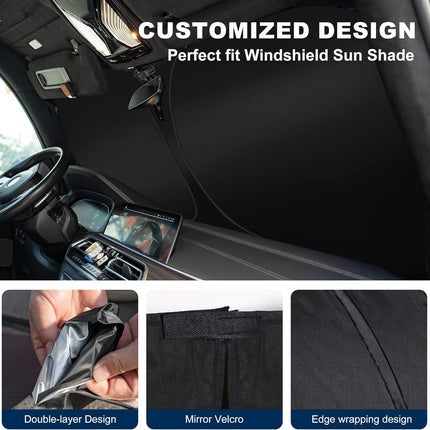 Windshield Sun Shade Custom Fit Volvo XC40 2019-2026 Foldable Sunshade Double Layer Windshield Cover Window Shade Sun Protector Sun Visor Accessories