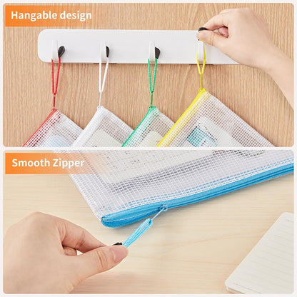 A4 Letter Size 24-Pack Zipper Mesh Document Pouches in 10 Colors - photo 5