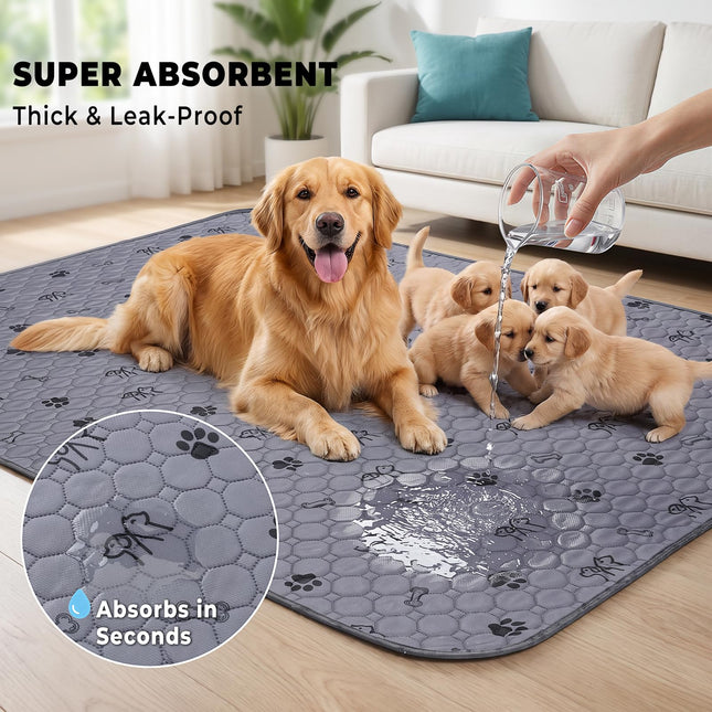4 Pack Washable Pee Pads for Dogs, Waterproof Reusable Puppy Pads