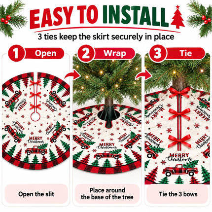 Christmas Tree Skirt Red Buffalo Plaid Xmas Tree Skirts Mat 48 Inches