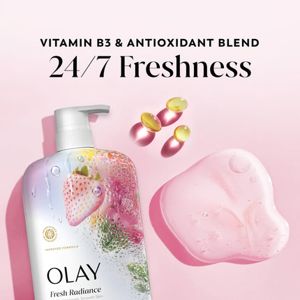 Body Wash for Women, Strawberry & Mint Scent, 29 fl oz