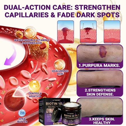Qiawi Biotin 10 In 1 Skin Restoration Cream, Biotin 10 In 1 Cream for Skin Moisturizing, Smooth Skin and Moisturize (1PC)