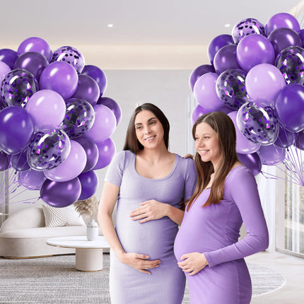 60pcs Purple Balloons 12inch with Metallic Pastel Dark Purple Balloons