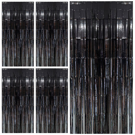 Tinsel Foil Fringe Curtains Wavy Backdrop for Parties Sparkle Metallic Wavy Foil Fringe Backdrop Curtain for Party Decorations Photo Booth Props for Birthday Graduation Wedding