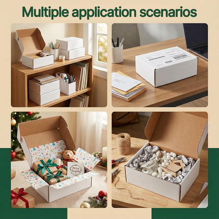 12x9x4 inch Shipping Boxes 20 Pack, White Mailer Corrugated Cardboard Boxes Commerce Packaging Boxes for Storage Book Gifts Craft