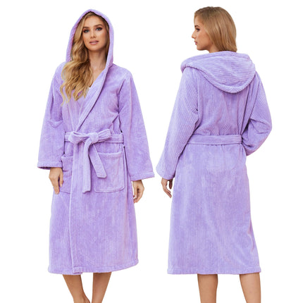 Hooded Bathrobes for Women, Soft Long Towel Robes for Women - Quick Dry yet Warm