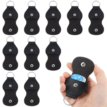 10 Pcs Leather Guitar Pick Holder Keychain,Guitar Pick Keychain,Leather Guitars Picks Holder,Waterproof and Scratchproof Coin Protector for Commemorative Coins,Collectible Display and Daily