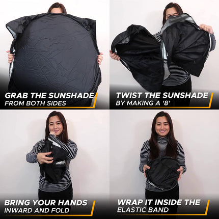 Car Sun Shade for Windshield, Foldable Front Window Cover - photo 7