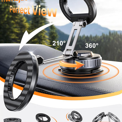 snanlen 2026 Upgraded Car Phone Holder for Magsafe [108LBS Strongest Suction] 360° Adjustable Vacuum Magnetic Phone Holders, Cell Phone car Mount for iPhone 17 Pro Max 16 15 14 13 12 Air Plus