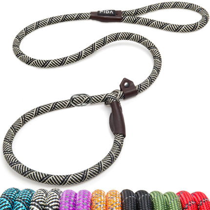 Durable Slip Lead Dog Leash, 6 FT x 1/2" Dog Training Leash, Black