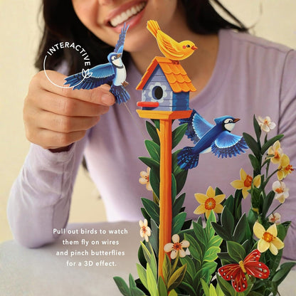 Pop Up Cards, Birdhouse Garden, 12 Inch Life Sized Forever Flower Bouquet 3D Popup Greeting Card - photo 4