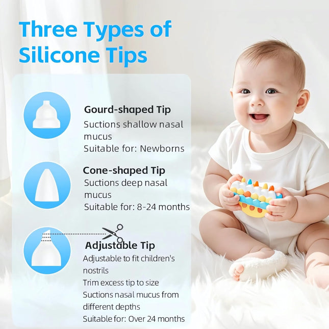 Universal Silicone Nasal Aspirator Tips for Baby & Toddler