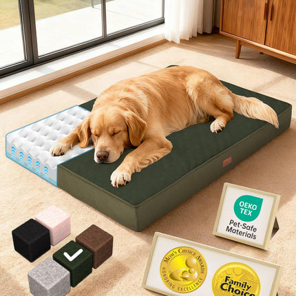 Orthopedic Large Dog Bed, Reversible Memory Foam, 41 inch-XL(Gray)