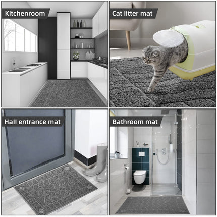 Cat Litter Box Mat, 35" x 24" Large Waterproof Litter Trapping Mat