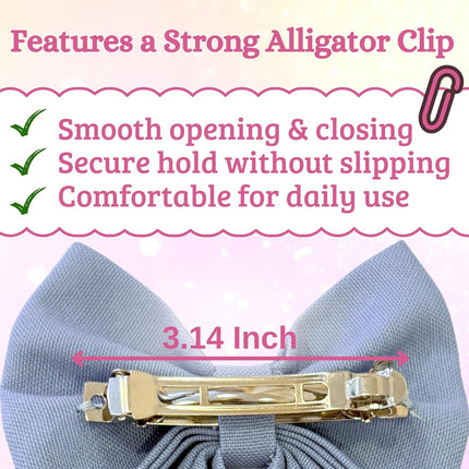 Handmade Linen Hair Bows for Girls - Embroidered Unicorn Hair Clips | Cute Big Ribbon with Alligator Grip | Boho Style for Kids & Teens | Soft Cream | Unique Gift Accessories (Unicorn)