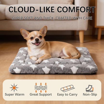 Tapete para cama de perro, reversible para jaula, lavable a máquina para perros pequeños