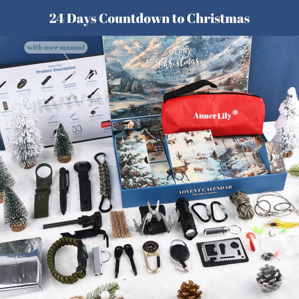 Survival Advent Calendar 2026 Men - 24 Days Xmas Countdown for Teen Boy