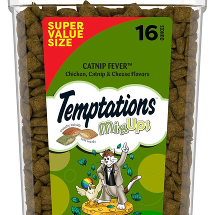 Temptations Cat Treats, Classic Crunchy and Soft Cat Treats, Catnip Fever Flavor, Catnip Treats, 16 oz. Tub