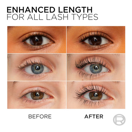 L’Oreal Paris Makeup Original Telescopic Mascara, Separating Mascara Volume and Length Formula, Washable, Black, 0.27 Fl Oz., 2 Count