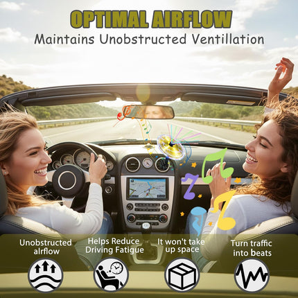 Car Crash Cymbal Air Vent - 2026 Upgrade Mini Car Symbol Drum for Dash, Dashboard Cymbal for Car, Fun for Every Drive, Fits Most Vehicles