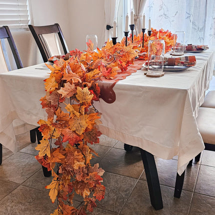 3 Pack Fall Leaves Garland, 17.7Ft Maple Leaf Fall Vines Autumn Garland for Thanksgiving Wedding Party Decor, Indoor Outdoor Farmhouse Home Decorations