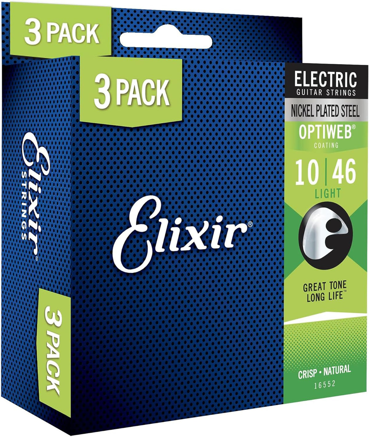 Coated Nickel-Plated Steel Electric Guitar Strings, 6-String Set, Medium 11–49