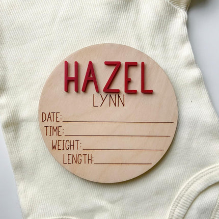 Double Sided Personalized Newborn Announcement Sign for Hospital, Baby Birth Announcement Sign, Newborn Photography Props, Announcement Sign for New Baby