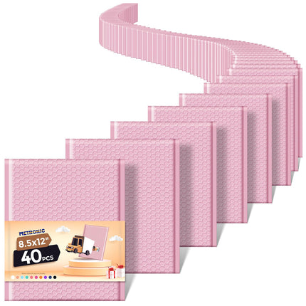 Bubble Mailers 8.5x12" Padded Envelopes Black 40 Pack Self Seal